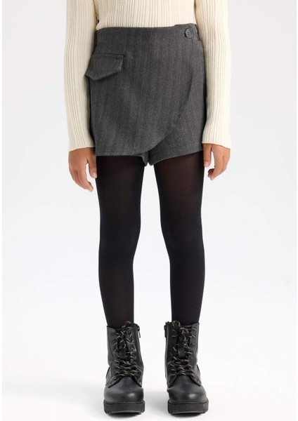 Kız Çocuk Desenli Şort Etek D6066A824WN