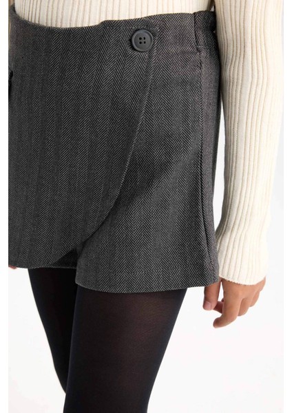 Kız Çocuk Desenli Şort Etek D6066A824WN