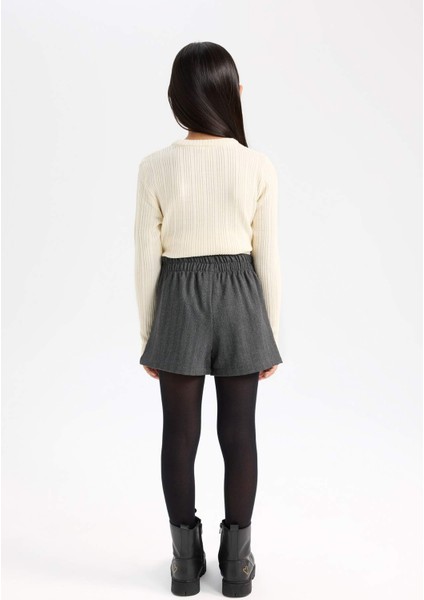 Kız Çocuk Desenli Şort Etek D6066A824WN