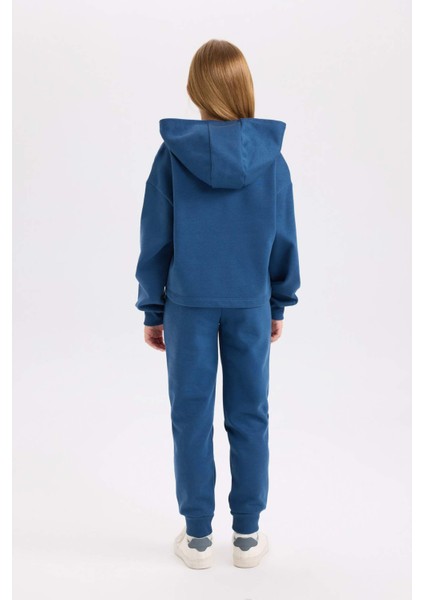 Kız Çocuk 2'li Takım Baskılı Sweatshirt Beli Lastikli Jogger Eşofman Altı D2217A824WN