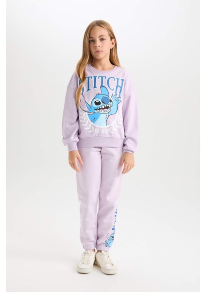 Kız Çocuk Disney Lilo & Stitch Relax Fit Bisiklet Yaka Sweatshirt D2825A824WN