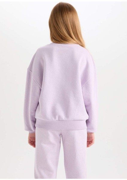 Kız Çocuk Disney Lilo & Stitch Relax Fit Bisiklet Yaka Sweatshirt D2825A824WN