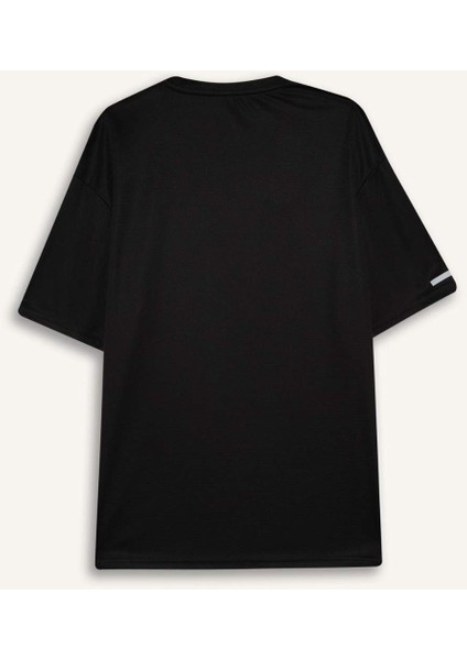 Fit Hızlı Kuruyan Boxy Fit Bisiklet Yaka Baskılı Sporcu Kısa Kollu Tişört D6726AX25SP