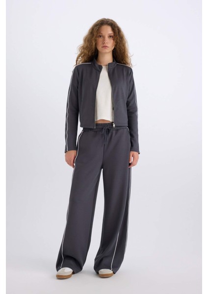 Fitted Yarım Balıkçı Yaka Modal Fermuarlı Hırka D6670AX24WN