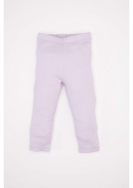 Kız Bebek Pijama Takımı Nakışlı Uzun Kollu Fitilli Kaşkorse Üst Beli Lastikli Uzun Alt D6802A5NS