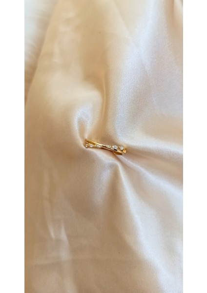 Zarif Minik Taşlı Sarmal Gold Ayarlanabilir Yüzük fiyatları