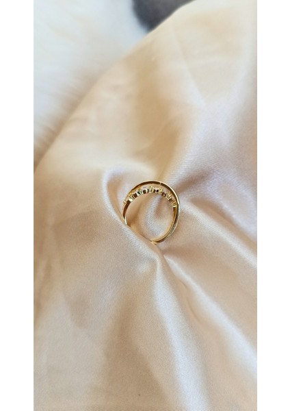 Zarif Minik Taşlı Sarmal Gold Ayarlanabilir Yüzük modelleri