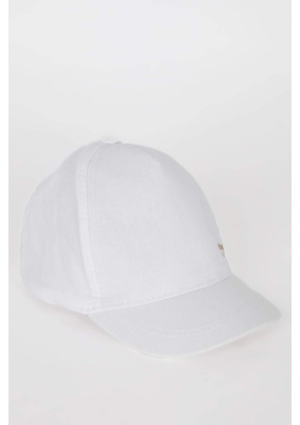 Kız Bebek Nakışlı Keten Karışımlı Cap Şapka D6882A525SM