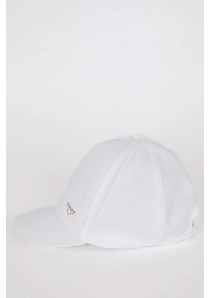 Kız Bebek Nakışlı Keten Karışımlı Cap Şapka D6882A525SM