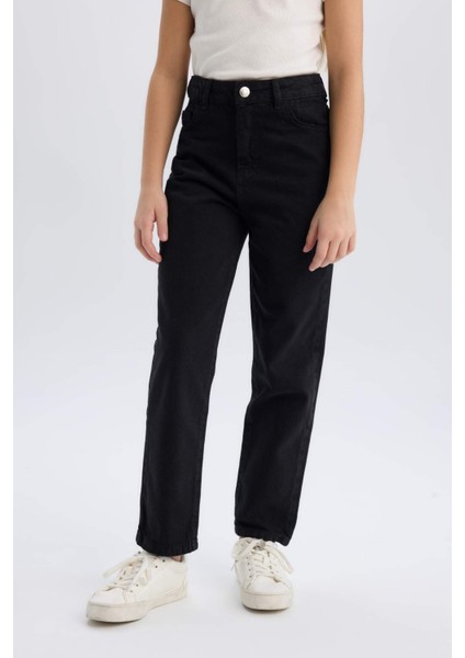 Kız Çocuk Mom Fit Standart Paça Jean Pantolon D5438A824WN