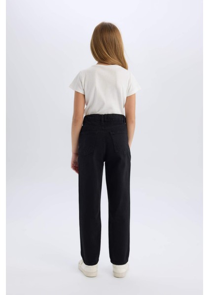 Kız Çocuk Mom Fit Standart Paça Jean Pantolon D5438A824WN