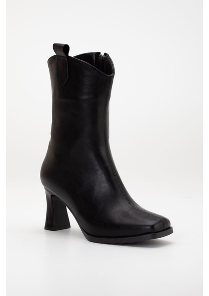 Dina Topuklu Deri Bot Siyah indirimleri