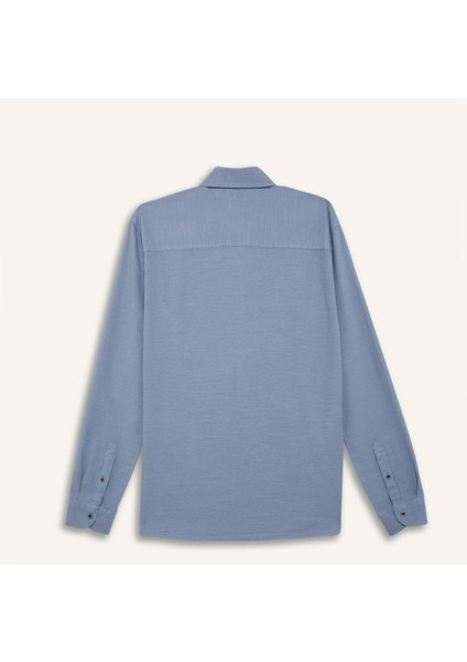 Slim Fit Dar Kesim Pamuklu Basic Düz Uzun Kollu Gömlek A4644AX25SP