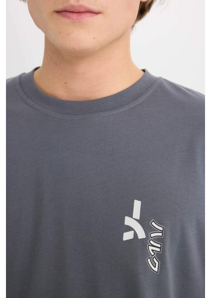 %100 Pamuk Marvel Boxy Fit Bisiklet Yaka Sırt Baskılı Kısa Kollu Tişört D6784AX25SP