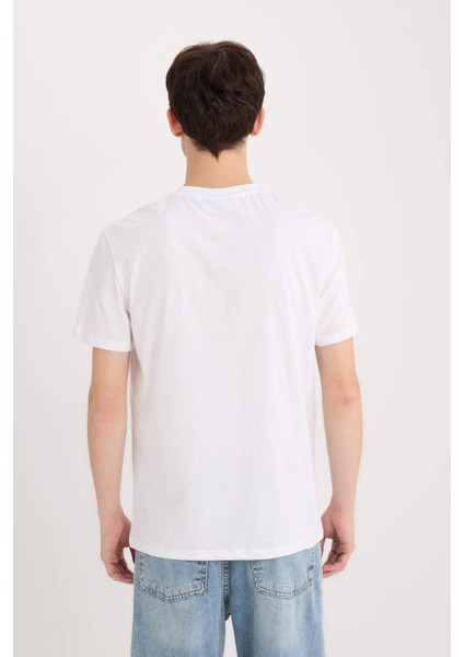 %100 Pamuk Marvel Logo Only Regular Fit Bisiklet Yaka Kısa Kollu Tişört