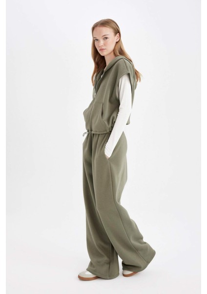 Coool Wide Leg Geniş Bol Paça Eşofman Altı Beli Lastikli Cepli Basic Düz D6336AX24AU