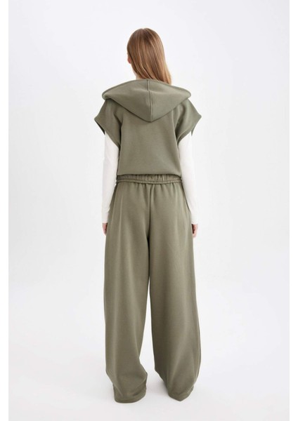 Coool Wide Leg Geniş Bol Paça Eşofman Altı Beli Lastikli Cepli Basic Düz D6336AX24AU