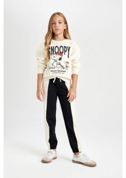 Kız Çocuk Snoopy Oversize Geniş Kalıp Bisiklet Yaka Sweatshirt D2824A824WN