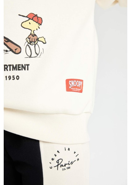 Kız Çocuk Snoopy Oversize Geniş Kalıp Bisiklet Yaka Sweatshirt D2824A824WN