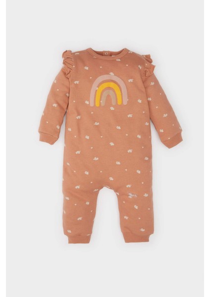 Kız Bebek Yenidoğan Baskılı Uzun Kollu Tulum D6016A524WN