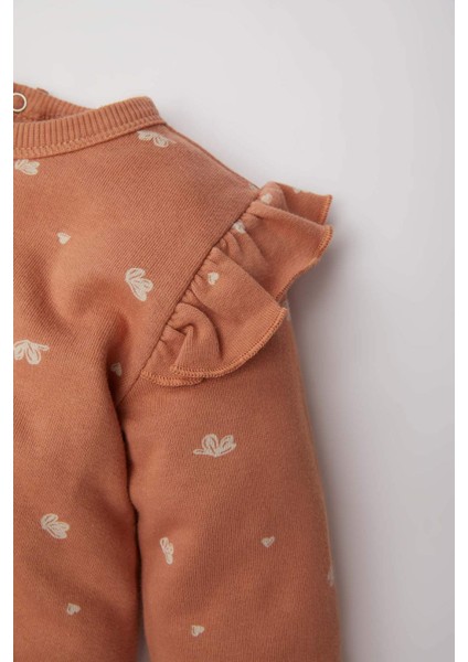 Kız Bebek Yenidoğan Baskılı Uzun Kollu Tulum D6016A524WN