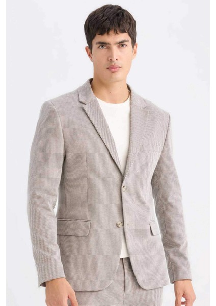 Slim Fit Dar Kesim Ceket Yaka Düğmeli Blazer Ceket D6074AX24AU