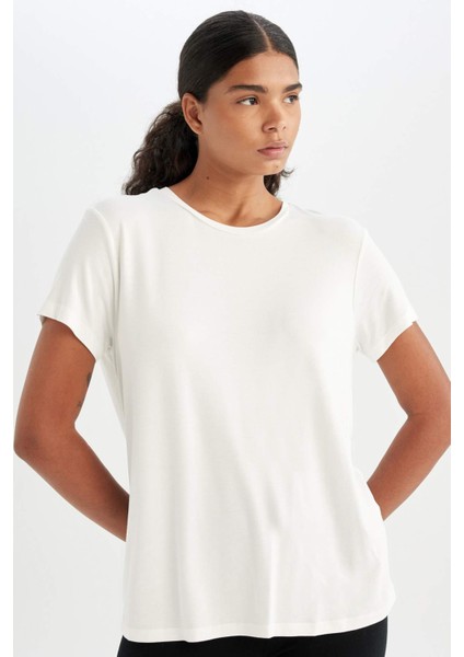 Fit Standart Fit Bisiklet Yaka Sporcu Basic Düz Kısa Kollu Tişört D1904AX24AU