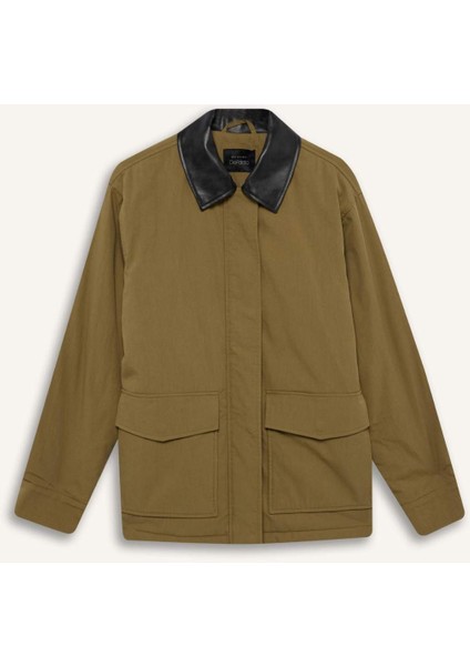 Polo Yaka Mont Fermuar Çıtçıtlı Cepli Mevsimlik Pamuklu D6745AX24AU