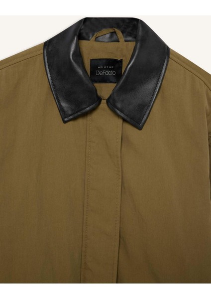 Polo Yaka Mont Fermuar Çıtçıtlı Cepli Mevsimlik Pamuklu D6745AX24AU