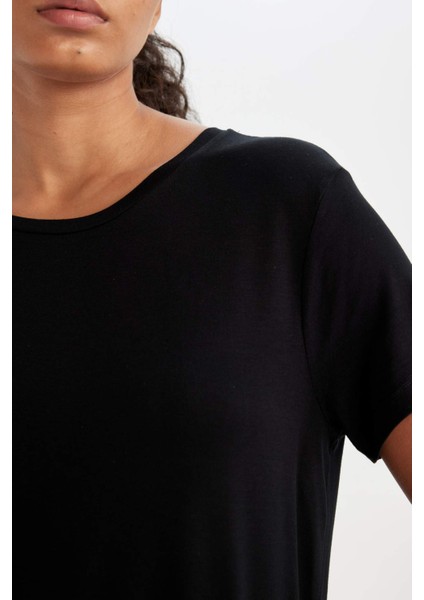 Fit Standart Fit Bisiklet Yaka Sporcu Basic Düz Kısa Kollu Tişört D1904AX24AU