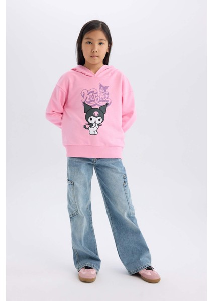 Kız Çocuk Hatsune Miku Oversize Geniş Kalıp Kapüşonlu Sweatshirt D2828A824WN