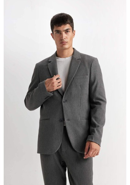 Ceket Yaka Düğmeli Blazer Ceket D6093AX24AU