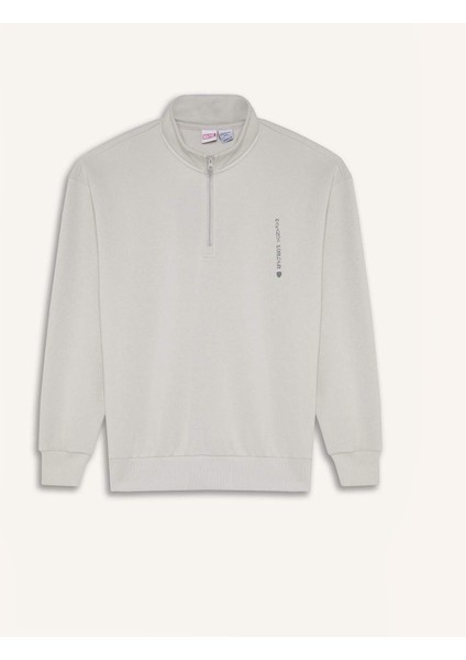 Marvel Boxy Fit Dik Yaka Fermuarlı Sırt Baskılı Sweatshirt D6771AX25SP