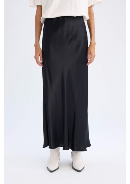 A Kesim Normal Bel Saten Maxi Etek D6930AXNS