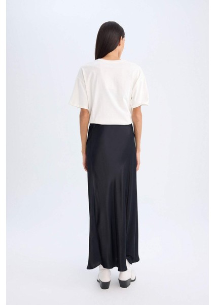 A Kesim Normal Bel Saten Maxi Etek D6930AXNS