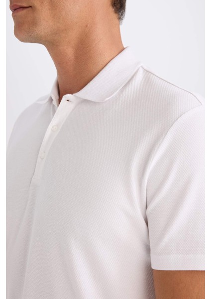 Slim Fit Dar Kesim Polo Yaka Kısa Kollu Pamuklu Basic Düz Tişört M6609AZ25SP