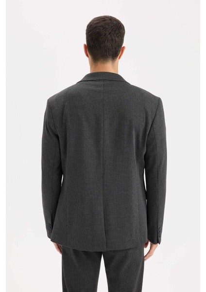 Slim Fit Dar Kesim Ceket Yaka Düğmeli Blazer Ceket D6074AX24AU