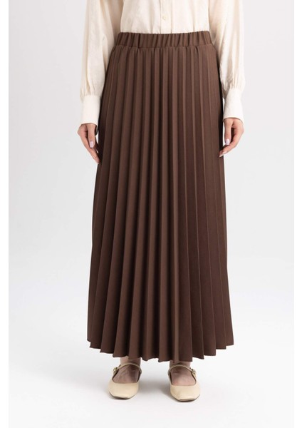 Pilise Beli Lastikli Basic Düz Maxi Etek D7291AX24AU