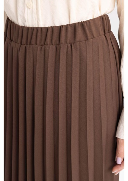 Pilise Beli Lastikli Basic Düz Maxi Etek D7291AX24AU