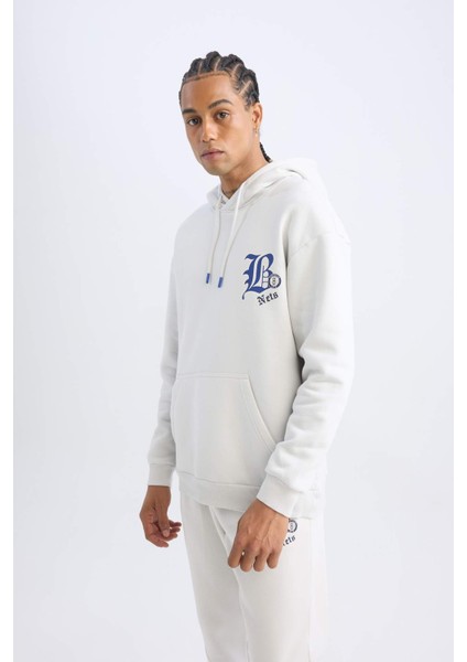 Fit NBA Brooklyn Nets Comfort Fit Rahat Kalıp Kapüşonlu Kalın Sırt Baskılı Sweatshirt D3222AX24WN
