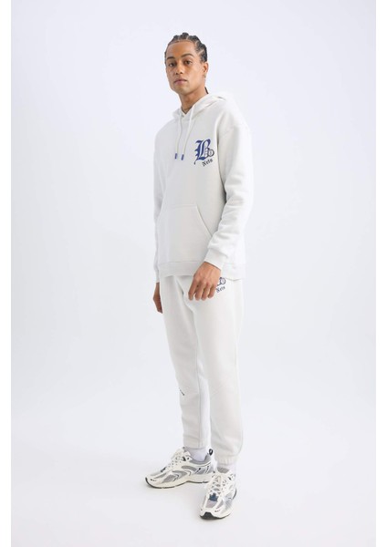 Fit Kalın Jogger Eşofman Altı NBA Brooklyn Nets Standart Fit Cepli Uzun Paça D3225AX24WN