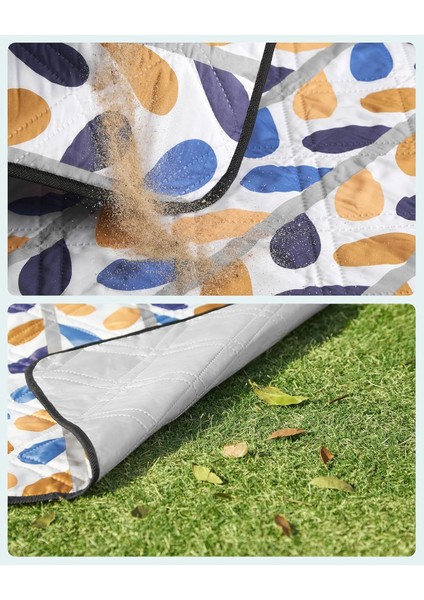 Piknik Örtüsü GCM87CU, 200 x 200 cm Büyük Plaj Örtüsü, Kamp Örtüsü, Su Geçirmez Alt Yüzey, indirimleri