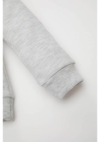 Erkek Bebek 2'li Takım Renk Bloklu İçi Yumuşak Tüylü Sweatshirt Eşofman Altı Y1410A224AU