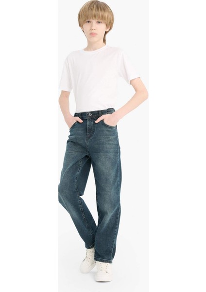 Erkek Çocuk Straight Fit Düz Paça Jean Pantolon D7087A825SP