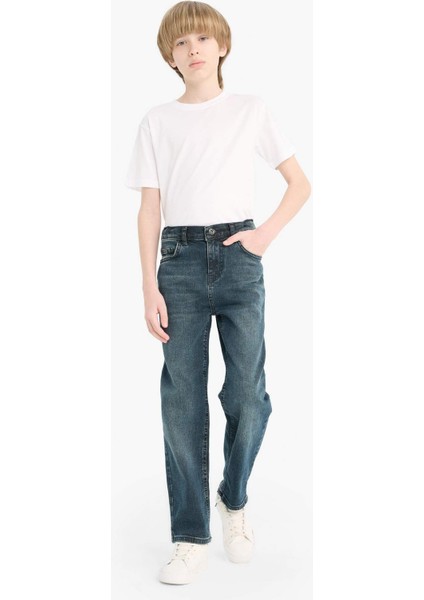 Erkek Çocuk Straight Fit Düz Paça Jean Pantolon D7087A825SP