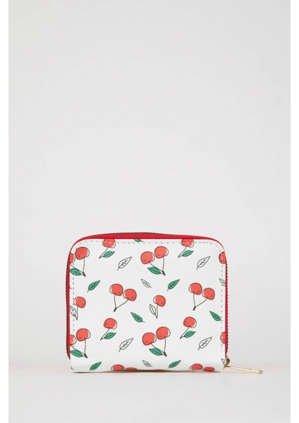 Kadın Kiraz Desenli Suni Deri Cüzdan