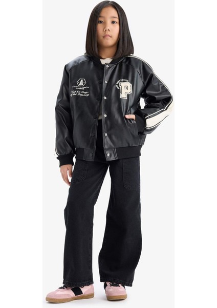 Kız Çocuk Su Geçirmez Kolej Yaka Bomber Mont D6924A825SP