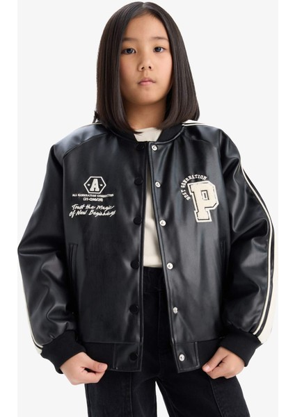 Kız Çocuk Su Geçirmez Kolej Yaka Bomber Mont D6924A825SP