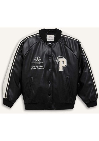 Kız Çocuk Su Geçirmez Kolej Yaka Bomber Mont D6924A825SP