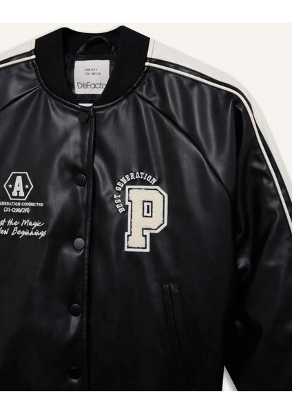 Kız Çocuk Su Geçirmez Kolej Yaka Bomber Mont D6924A825SP